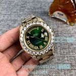 Copy Rolex Oyster Perpetual Pearlmaster 39 Green Roman Numerals Dial Watch